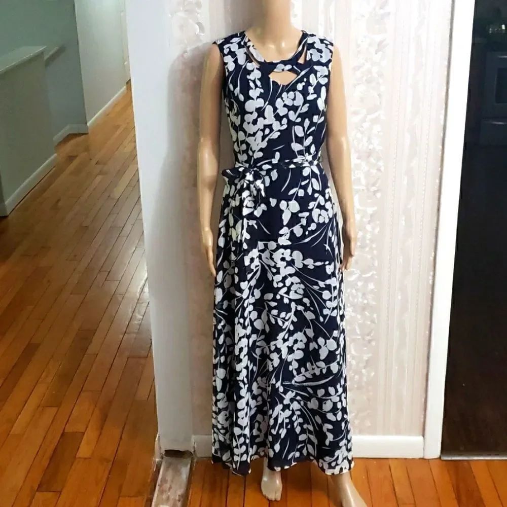 R&K Floral Belt Maxi Dress